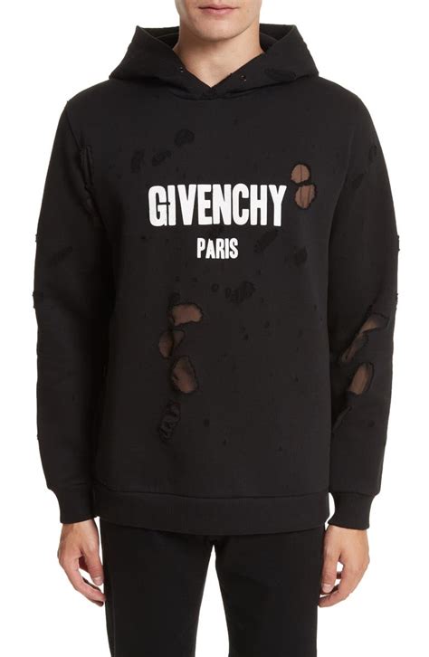 givenchy distressed crewneck|givenchy cotton jersey hoodie.